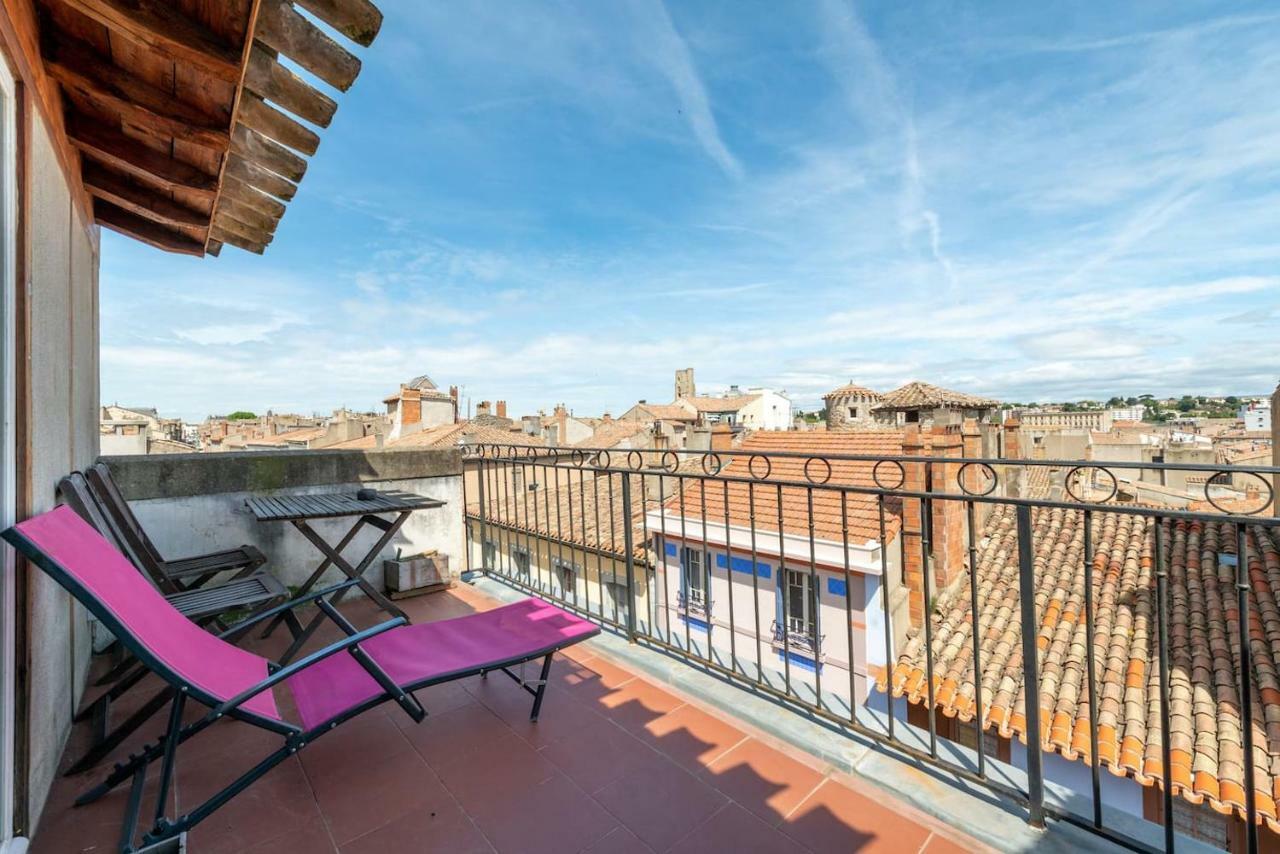 Les Clés de Laure - Wine Loft, Terrasse et Vue extraordinaire sur la cité médiévale Carcasona Exterior foto