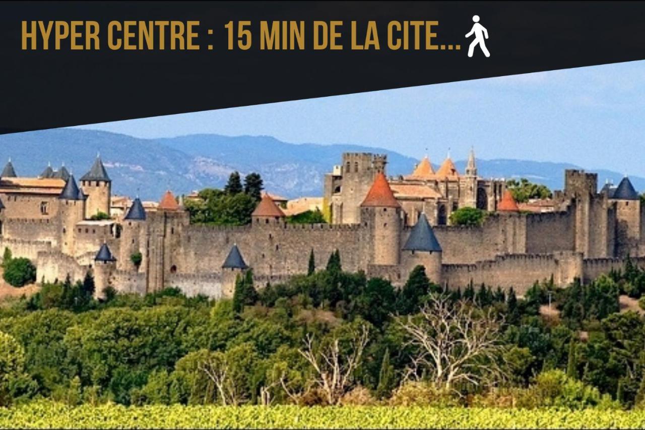 Les Clés de Laure - Wine Loft, Terrasse et Vue extraordinaire sur la cité médiévale Carcasona Exterior foto